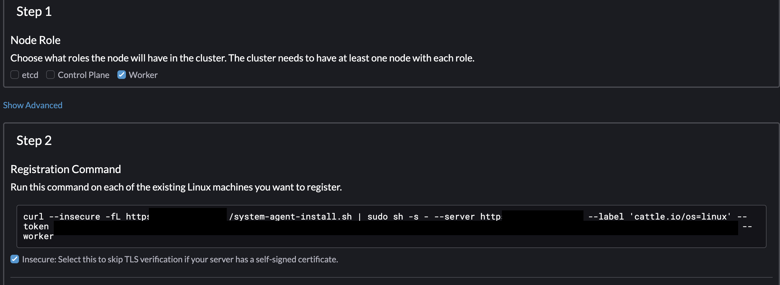 Rancher Master Node